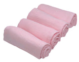 Muslin Squares - Pink - 100% Cotton - Pack of 4